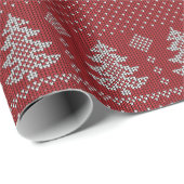 Gestricktes Weihnachts-Cozy-Muster Geschenkpapier (Rolleneckpunkt)