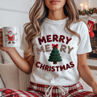 Gestricktes Weihnachtsbaum-T-Shirt T-Shirt Tri-Blend Shirt