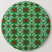Gestricktes Weihnachtsmuster Button (Vorderseite)