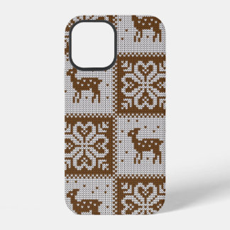 Gestricktes winterliches vintage nahtloses Dekorat iPhone 12 Hülle