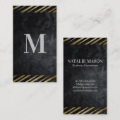 Gestrippt | Black Texture Business Card Visitenkarte (Vorne/Hinten)