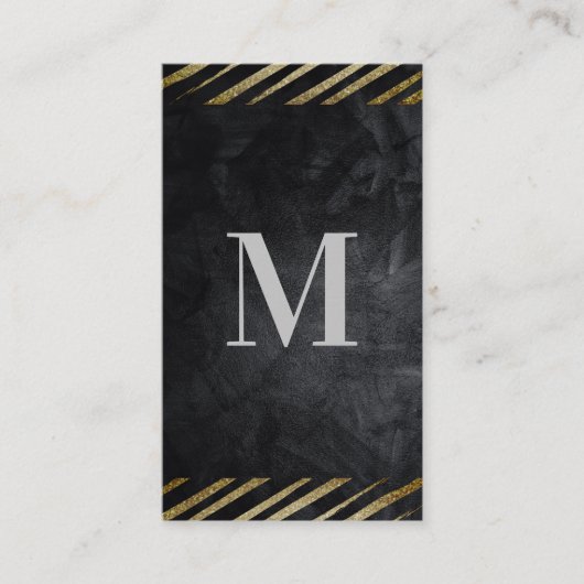 Gestrippt | Black Texture Business Card Visitenkarte (Vorderseite)