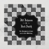 Gestrippte karierte Wirbel (Hochzeit) Einladung (Vorne/Hinten)