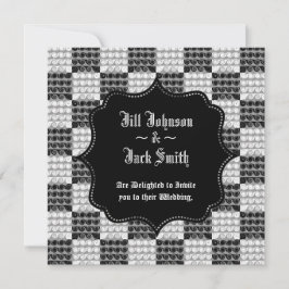 Gestrippte karierte Wirbel (Hochzeit) Einladung