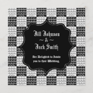 Gestrippte karierte Wirbel (Hochzeit) Einladung