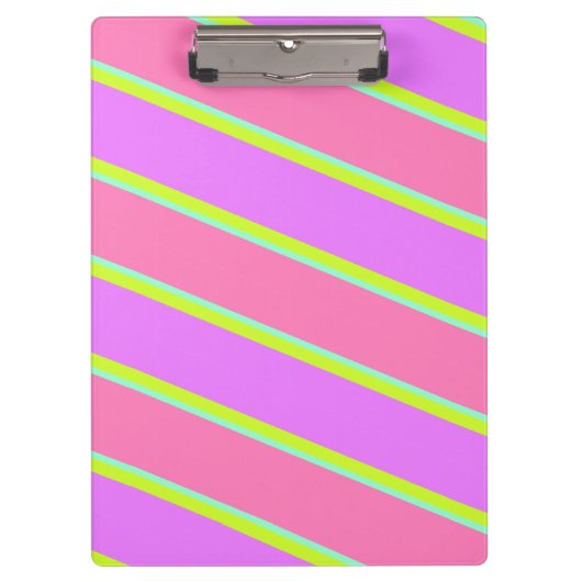 Gestripptes Notebook in hellen Farben Klemmbrett (Vorderseite)