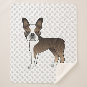 Gestromter Boston Terrier Süßer Cartoon-Hund und P Sherpadecke