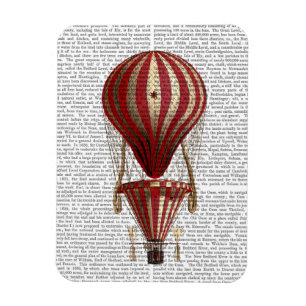 Gestufte Heißluftballon Print Red Magnet