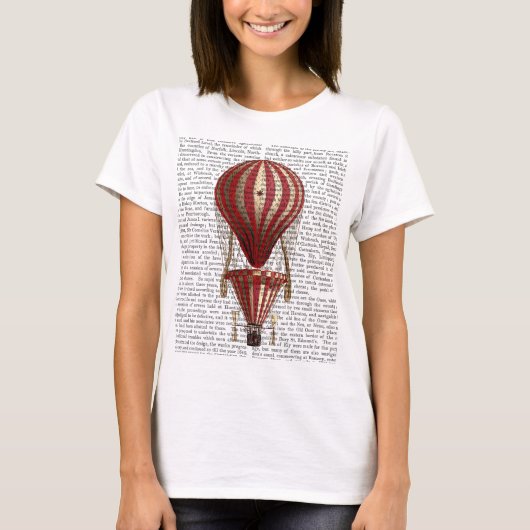 Gestufte Heißluftballon Print Red T-Shirt (Vorderseite)