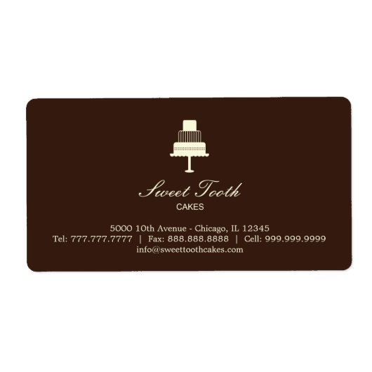 "Gestuftes Kuchen" - Etikett für das "Cake Box" - (Vorne)