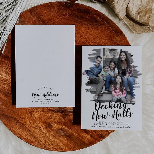 Gestürfte neue Hallen - Umzugsankündigung Feiertagskarte