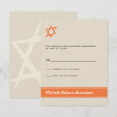 Gestürtete Star von David Bat Mitzvah Reply Einlad RSVP Karte (Vorne/Hinten)