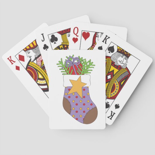 Gestüteter Weihnachtsbaum Strumpf Spielkarten (Rückseite)