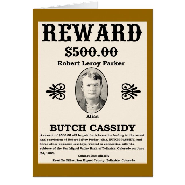 Gesucht Butch Cassidy (Vorne)