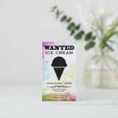 gesucht: Eiscreme Visitenkarte (Stehend Vorderseite)