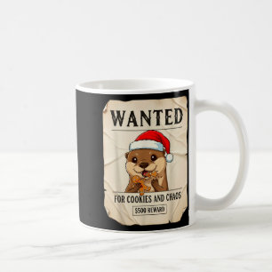 Gesucht für Kekse und Chaos Lustiger Otter Weihnac Kaffeetasse