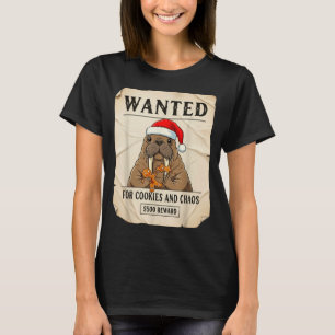 Gesucht für Kekse und Chaos Lustiger Walross-Weihn T-Shirt