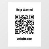 Gesucht-Hilfe-QR-Code-Website Weiß Vorlage Fensteraufkleber (Blatt)