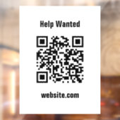 Gesucht-Hilfe-QR-Code-Website Weiß Vorlage Fensteraufkleber (Blatt 2)