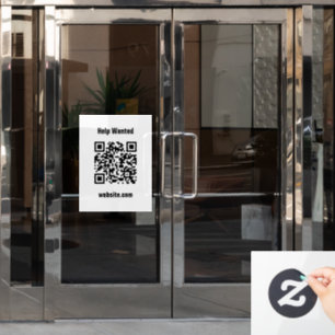 Gesucht-Hilfe-QR-Code-Website Weiß Vorlage Fensteraufkleber