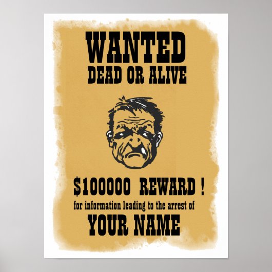 Gesucht, tot oder lebendig poster (Vorne)