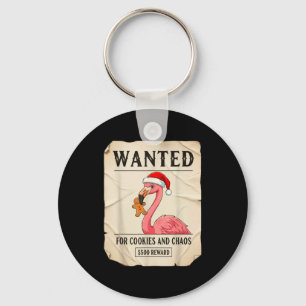 Gesucht wegen Keksen und Chaos Lustiger Flamingo W Schlüsselanhänger