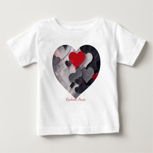 Gesuchte Herzen Baby T-shirt (Vorderseite)
