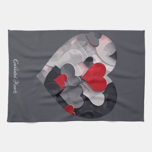Gesuchte Herzen Geschirrtuch (Horizontal)