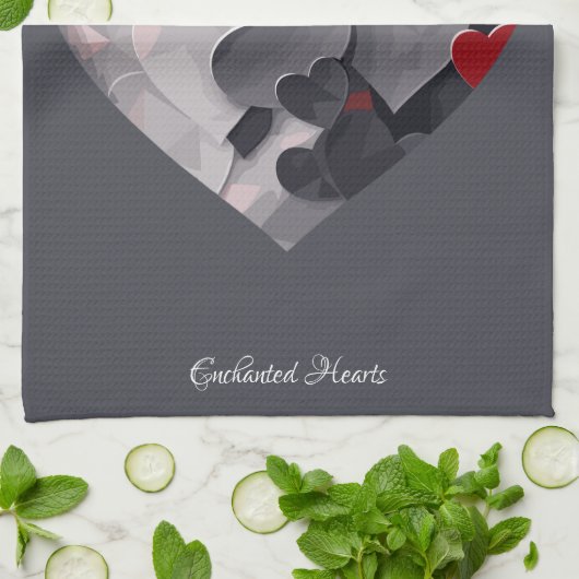 Gesuchte Herzen Geschirrtuch (Gefaltet)