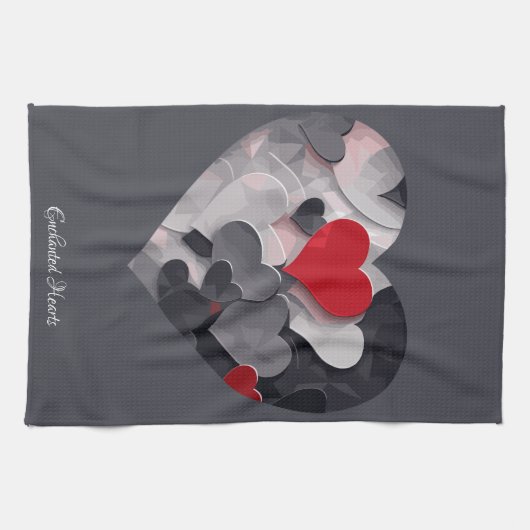 Gesuchte Herzen Geschirrtuch (Horizontal)