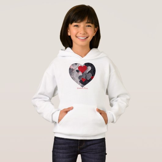 Gesuchte Herzen Hoodie (Vorne ganz)