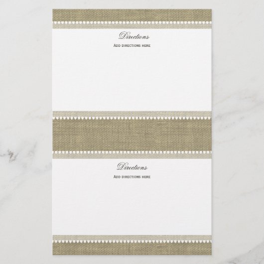 Gesuchte Herzen und Burlap Briefpapier (Vorderseite)