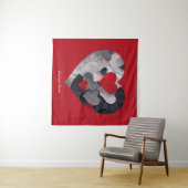 Gesuchte Herzen Wandteppich (Beispiel (Horizontal))