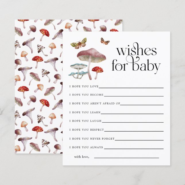 Gesuchte Pilzwünsche für Babykarte (Vorne/Hinten)