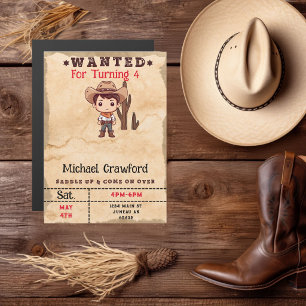 Gesuchter Geburtstagsjunge Country Western  Magneteinladung