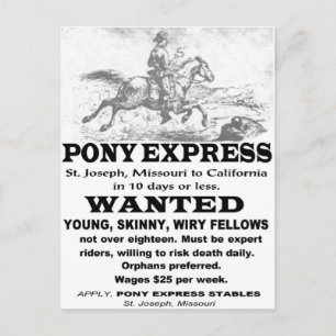 Gesuchter Pony-Express-Reiter Postkarte