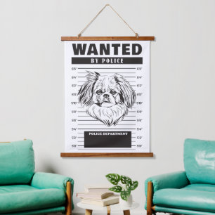 Gesuchtes Mugshot von Yorkshire Terrier Wandteppich Mit Holzrahmen