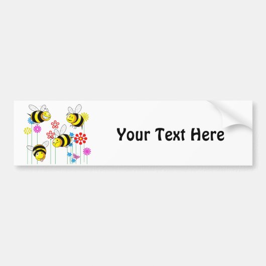 Gesummte Bienen in den Garten-Blumen Autoaufkleber (Vorne)