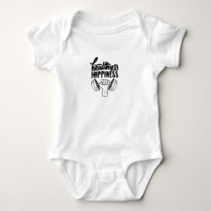 Gesund ist Glück Fitnessstudio Motivationsdesign Baby Strampler