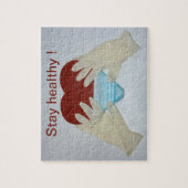 Gesund mit Maske bleibe Puzzle (Vertikal)