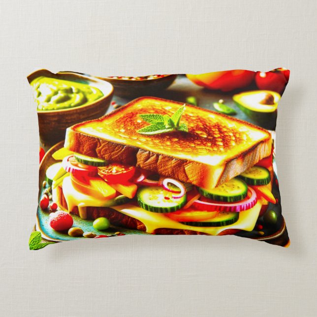 Gesund trifft sich geduldig: Ein gegrillter Käse D Dekokissen (Vorderseite)