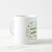 Gesund und glücklich kaffeetasse (Vorderseite Links)