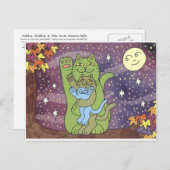 Gesund, wohlhabend und wohlhabend auf Herbstabend Postkarte (Vorne/Hinten)