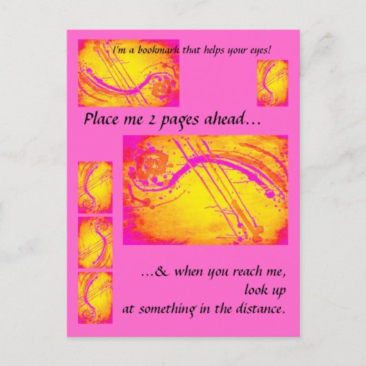 Gesunde Augen - Lesezeichen für Leser Postkarte (Vorderseite)