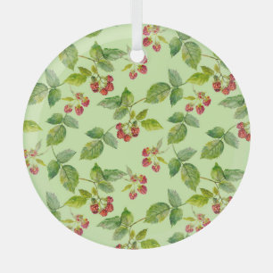 Gesunde Berry: Himbeere Nahtlose Hintergrundbilder Ornament Aus Glas