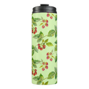 Gesunde Berry: Himbeere Nahtlose Hintergrundbilder Thermosbecher
