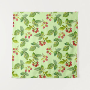 Gesunde Berry: Himbeere Nahtlose Hintergrundbilder Wandteppich