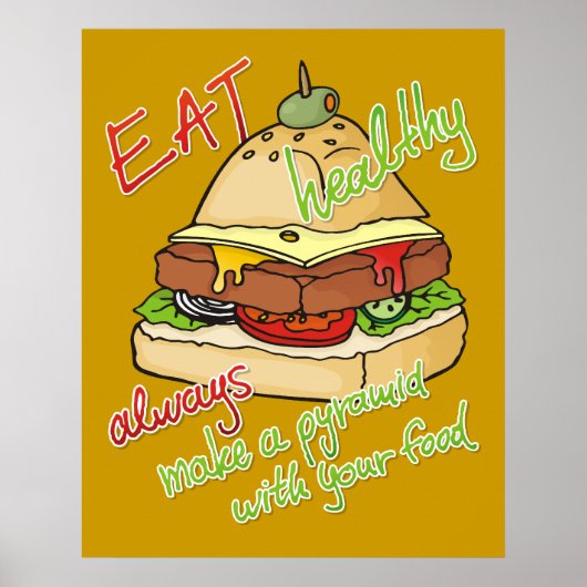 Gesunde Burger-Pyramide Poster (Vorne)
