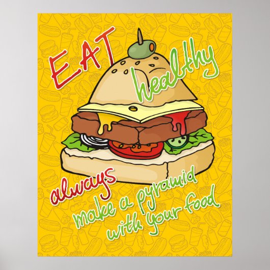 Gesunde Burger-Pyramide Poster (Vorne)
