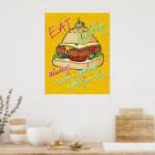Gesunde Burger-Pyramide Poster (Küche)